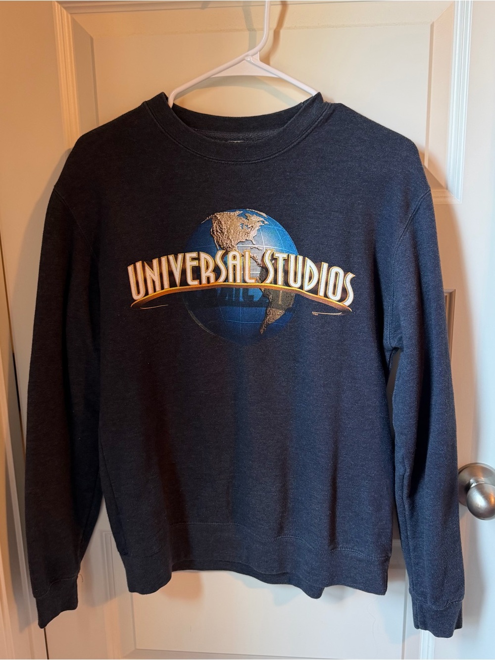 Universal Navy Crewneck Sweatshirt with Retro Logo